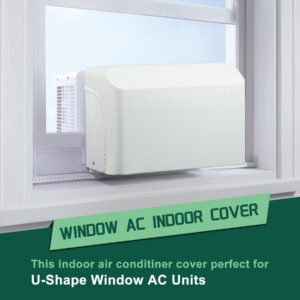 Memrita Indoor Air Conditioner Cover,Compatible with U-Shape Window AC Units,Windproof Design Indoor AC Cover for U-Shape Window Air Conditioner Unit,Block Dust and Cold Draft