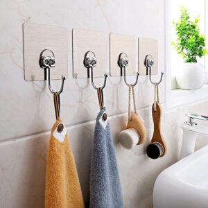 cnejucw Large Adhesive Hooks for Hanging Heavy Duty Wall Hooks 22 lbs Self Adhesive Towel Hook Waterproof Transparent Hooks 10 Pack(White) (guagou 2)