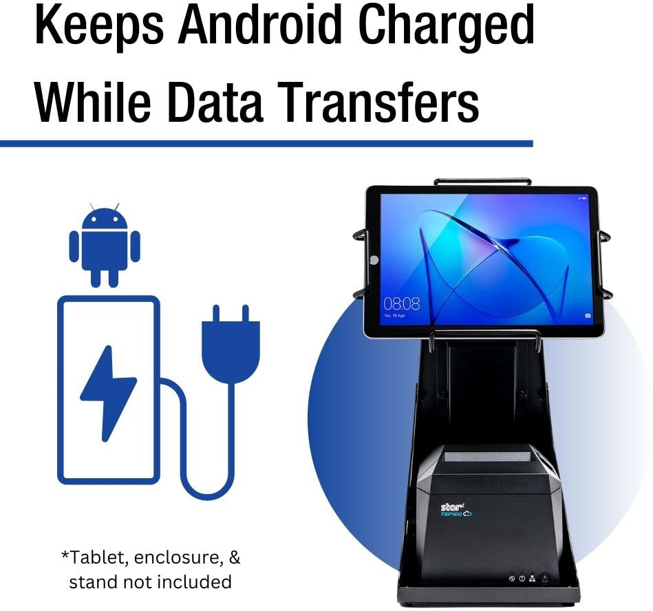 Star Micronics TSP143IVUE USB/Ethernet (LAN) Thermal Receipt Printer with Android Open Accessory (AOA), CloudPRNT, Cutter, and Internal Power Supply - Gray (Renewed)