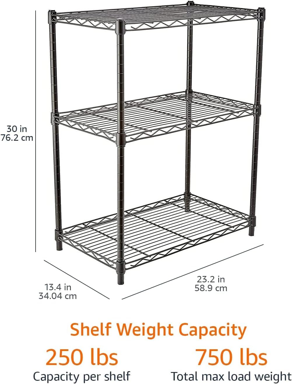 YL traV 3 Tier Kitchen shelves,Wire Shelving, Shelving Units and Storage Rack, Fixed Layer Spacing Storage Metal Large Capacity 17.3" L x 11.4" W x 31" H for Pantry Closet Kitchen Laundry Black