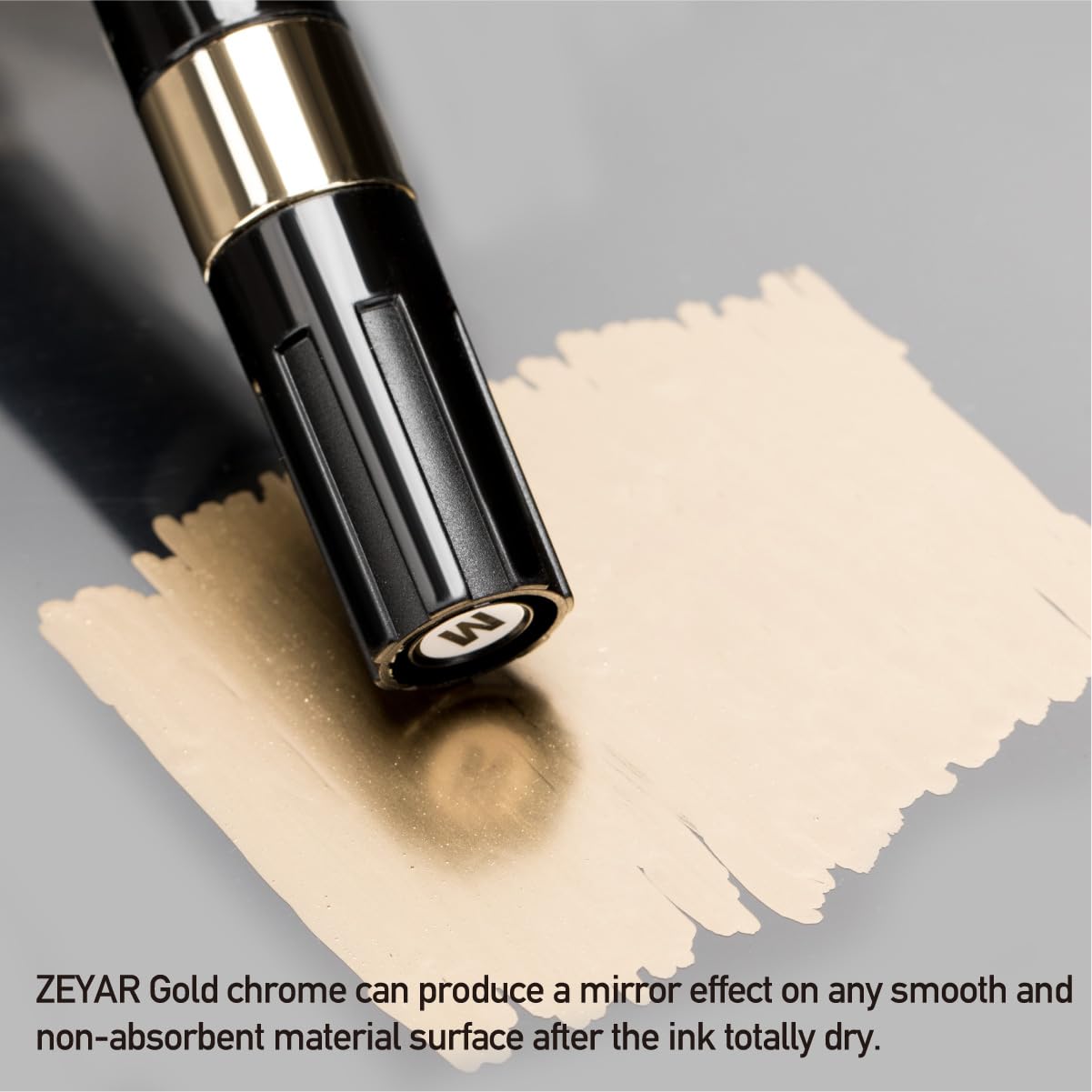 ZEYAR Liquid Gold Chrome Paint Marker, DIY Shiny Gold Marker Pen for any surface, Golden Metallic High-gloss display, Dual tips: Extra Fine and Medium Point (0.7mm & 2mm Sized Tips) (1)