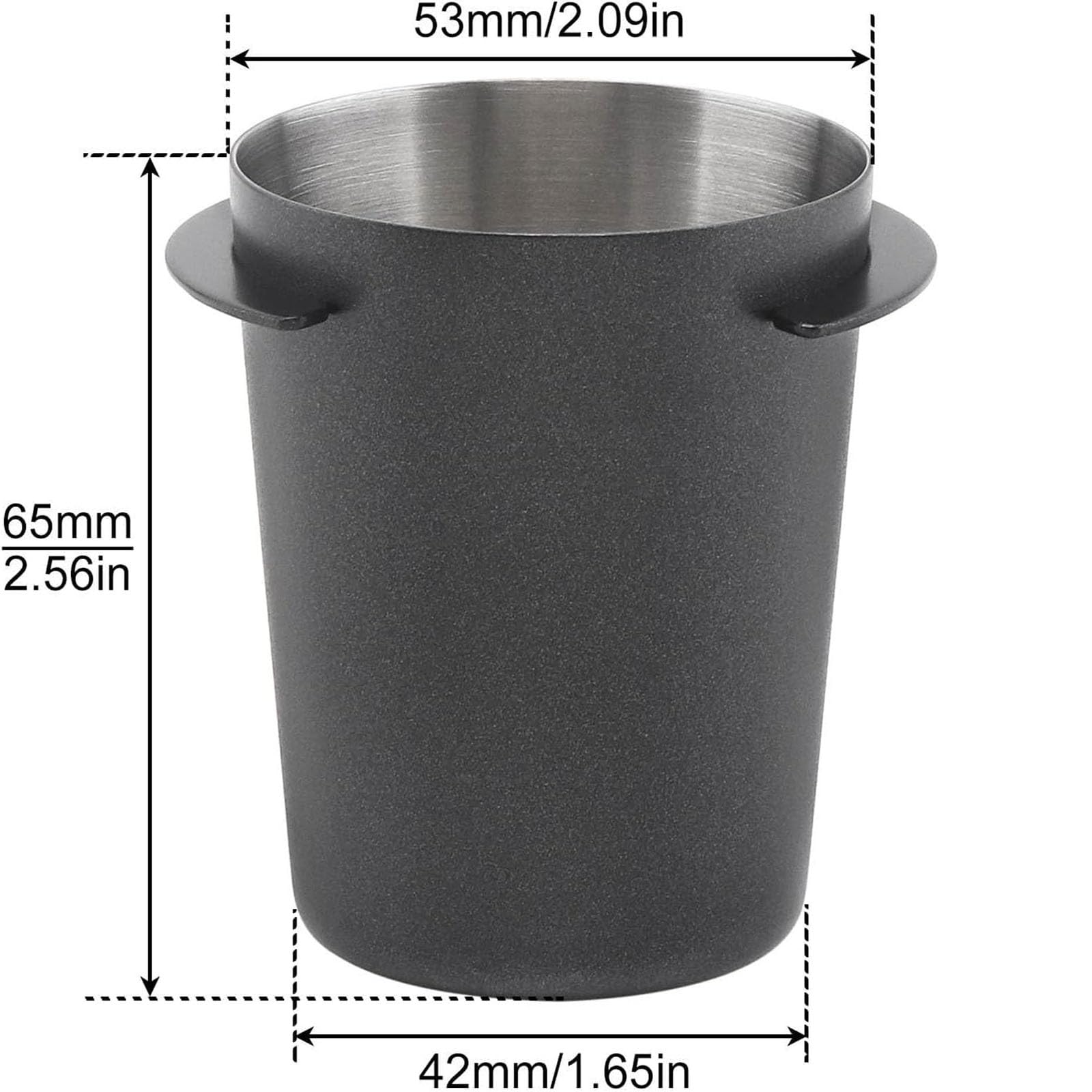 Coffee Dosing Cup 54mm, Stainless Steel Espresso Coffee Dosing Cup Espresso Machine Accessories, Coffee Powder Feeder Part Easy Use Coffee Grinder Powder Cup Compatible with 54mm Coffee Filter