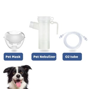 Nomeoop Pet Nebulizer mask for Puppy and Cats, with 2 -Meter Oxygen Tube,Dog Oxygen mask