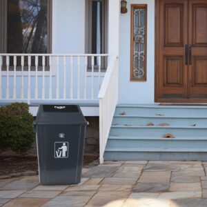 Yarebest 4-Pack 13 Gallon Plastic Trash Cans with Lids, Large Grey Garbage Waste Bin