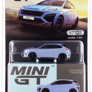 Hyundai Kona N Performance Light Blue Limited Edition to 1800 Pieces Worldwide 1/64 Diecast Model Car by True Scale Miniatures MGT00450