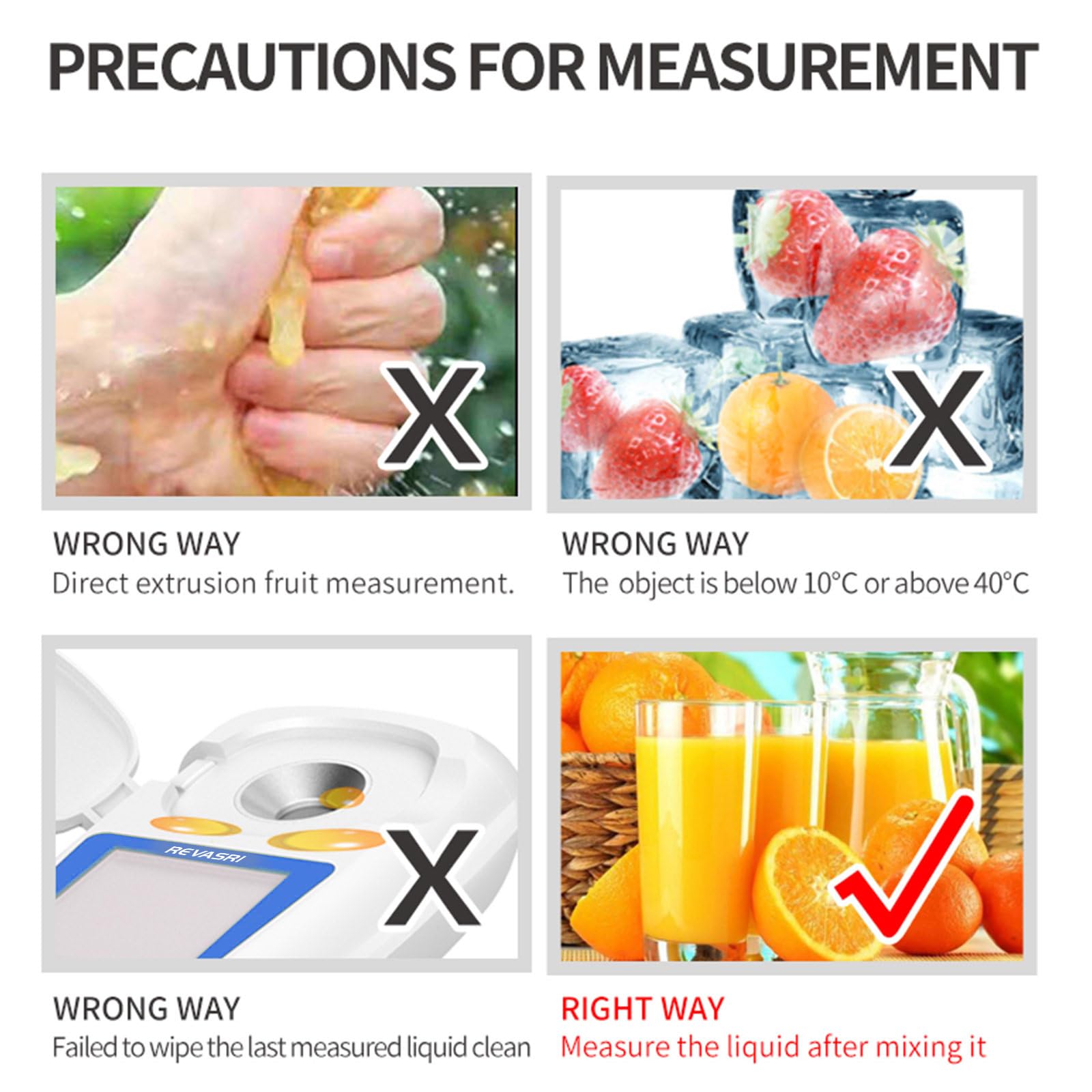 REVASRI Digital Brix Refractometer, Rechargeable Brix Meter for Liquid Sugar Content with LCD, 0-55% Range ±0.2% Accuracy with Auto Temperature Compensation