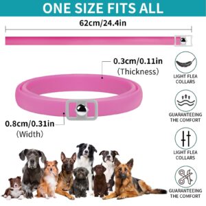 4 Pack Flea Collar for Dogs, Dog Flea and Tick Collar 8 Months Flea and Tick Treatment Prevention for Dogs, Waterproof Adjustable Dog Flea Collar Natural Tick and Flea Collar for Dogs (Pink&Purple)