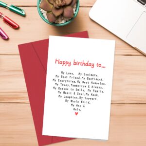 Romantic Birthday Card for Boyfriend Husband, Funny Birthday Cards for Wife Girlfriend, Naughty Love Card for Men Women, Happy Birthday To My One and Only