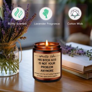 GSPY Lavender Scented Candles - Divorce Gifts for Women - Divorce Candle, Break up Gifts, Divorced Gifts for Women - Funny Gifts for Newly Divorced Woman, Her, Best Friend, Coworker, Sister