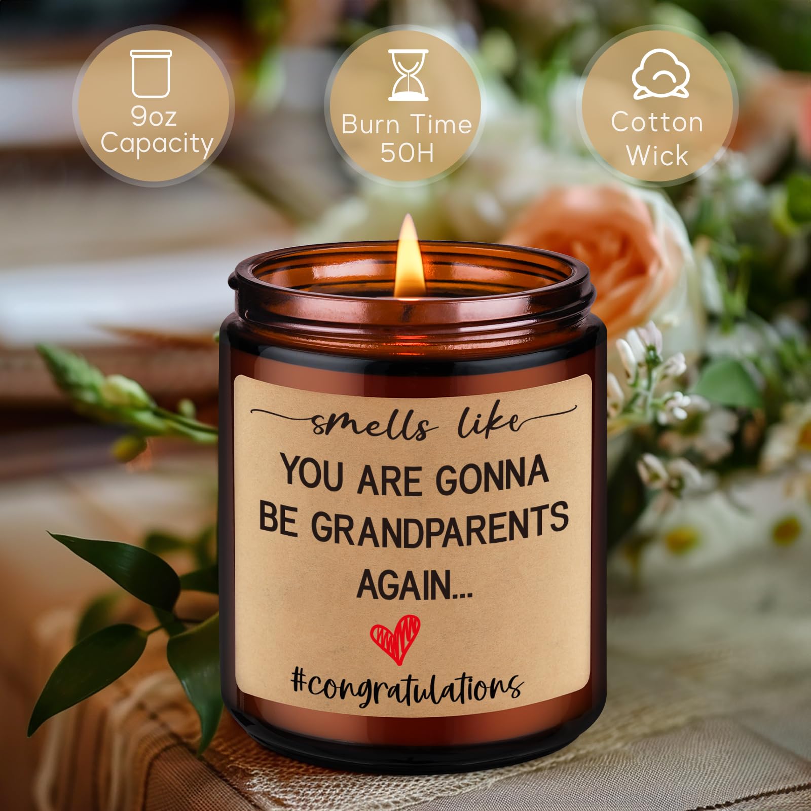 Miracu Scented Candle, Second Time Grandparents Gifts, Pregnancy Announcement for Grandparents Baby Announcement, Pregnancy Reveal to Parents, Baby Announcements Reveal Ideas for Grandparents Grandma