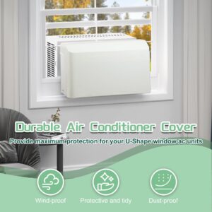 Memrita Indoor Air Conditioner Cover,Compatible with U-Shape Window AC Units,Windproof Design Indoor AC Cover for U-Shape Window Air Conditioner Unit,Block Dust and Cold Draft