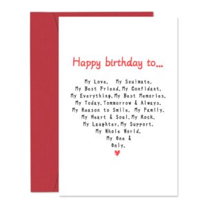 romantic birthday card for boyfriend husband, funny birthday cards for wife girlfriend, naughty love card for men women, happy birthday to my one and only