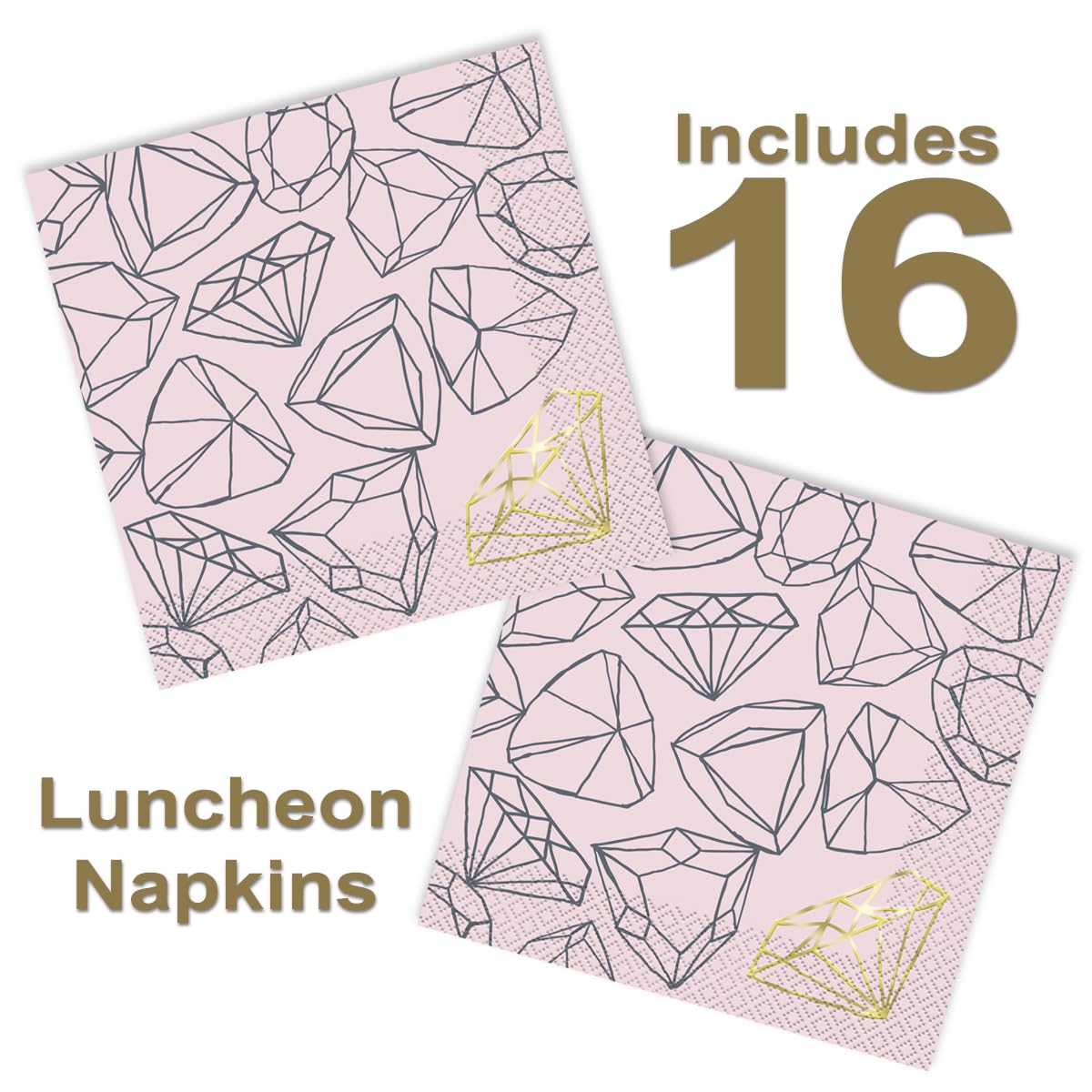 Lobyn Party Plates and Napkins Bachelorette Party Pink Bride to Be Design Plates and Napkins 16 Lunch Plates and Napkins Party Supplies Includes (16) 9 Inch Plates (16) 6.5 in Folded Lunch