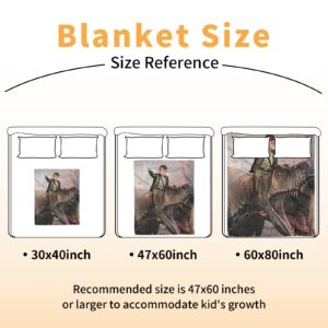 Duckbe Custom Photo Blanket - Dinosaur Designs with Customizable Picture - Soft Flannel Blanket with Double Layer Dotted Backing for Baby Toddler Kids Teen Boys Girls Adults Gifts T-Rex-Boy