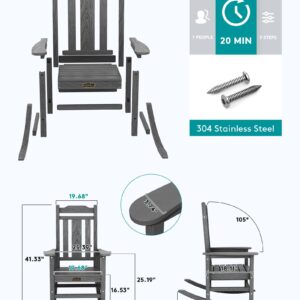 SERWALL Outdoor Rocking Chair Gray