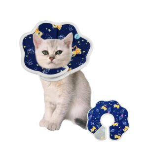 cat recovery collar soft,adjustable pet cone collar for after surgery,lightweight elizabethan collar for cats kitten puppies prevent from licking (s)