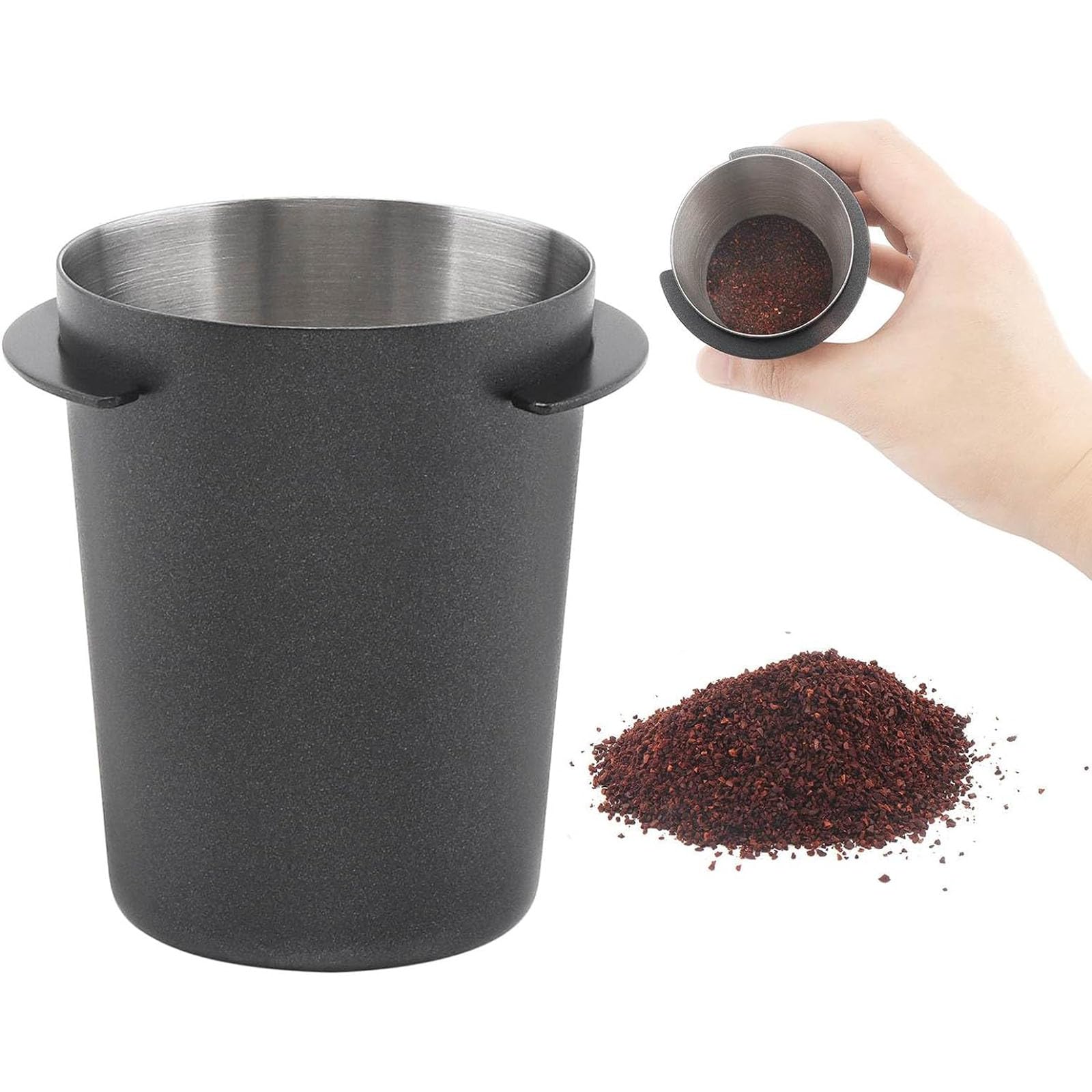 Coffee Dosing Cup 54mm, Stainless Steel Espresso Coffee Dosing Cup Espresso Machine Accessories, Coffee Powder Feeder Part Easy Use Coffee Grinder Powder Cup Compatible with 54mm Coffee Filter