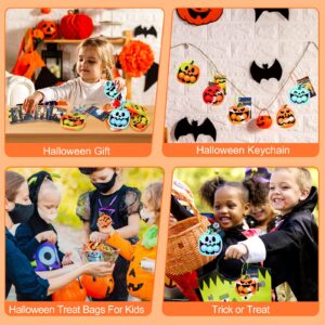 Halloween Party Favors for Kids,24 PCS Halloween Pumpkin Pop Fidget its Toys Keychain,Halloween Toys Treats for Kids,Halloween Goodie Bag Stuffers,Halloween Classroom Prizes