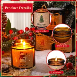 MTLEE 12 Pcs Christmas Candles Jars Scented Candle Christmas Gifts for Women Christmas Tree Aromatherapy Candles for Home Xmas Brithday Gifts Yoga (Cute Style)