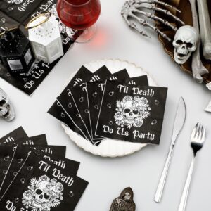 Geyoga 50 Pcs Til Death Do Us Party Napkins Gothic Bachelorette Bridal Shower Party Supplies Napkins Halloween Bachelorette Wedding Engagement Supplies Til Death Do Us Party Bachelorette Supplies