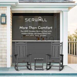 SERWALL Outdoor Rocking Chair Gray