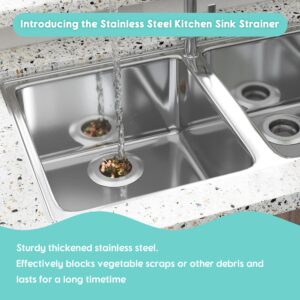 jkxoo 2Pack Sink Protectors for Kitchen Sink 13''x16''&11.2''x14.5'', Sink Rack for Bottom of Sink, Stainless Steel Sink Grid, Rust Resistant Metal Sink Protector with 2Pack Sink Strainer