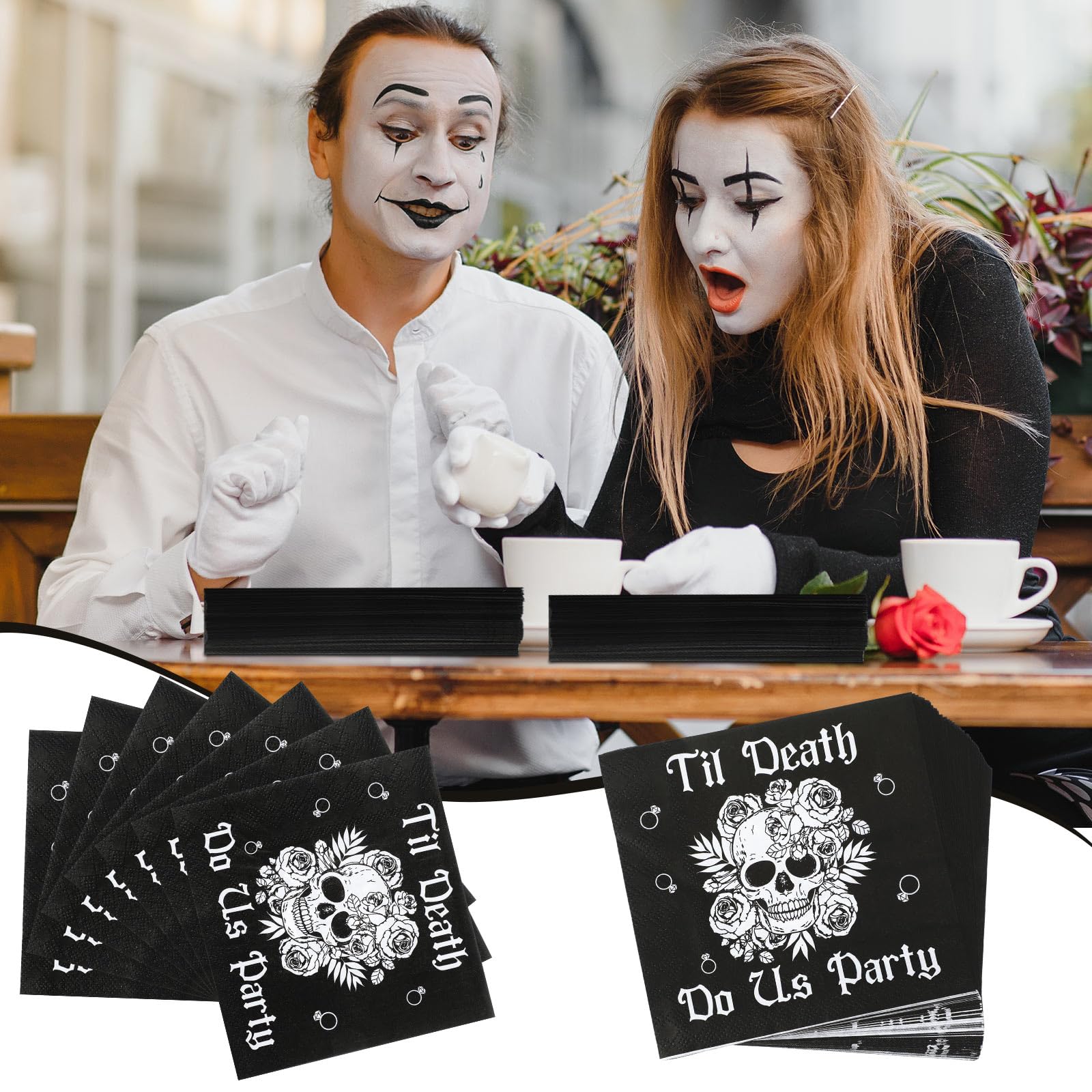 Geyoga 50 Pcs Til Death Do Us Party Napkins Gothic Bachelorette Bridal Shower Party Supplies Napkins Halloween Bachelorette Wedding Engagement Supplies Til Death Do Us Party Bachelorette Supplies