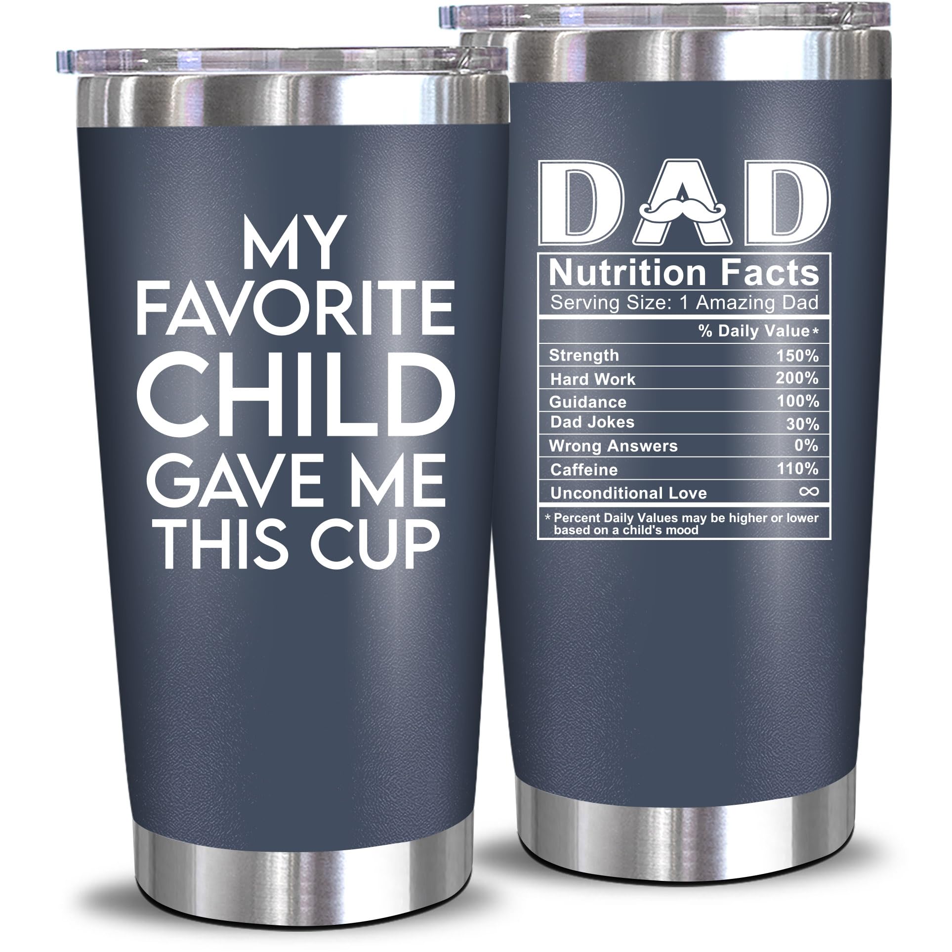 NewEleven Christmas Gifts For Dad - Birthday Gifts For Dad From Daughter, Son, Kids - Husband Gifts - Birthday Present Ideas For Father, Husband, New Dad, Bonus Dad From Daughter, Son - 20 Oz Tumbler