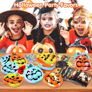 Halloween Party Favors for Kids,24 PCS Halloween Pumpkin Pop Fidget its Toys Keychain,Halloween Toys Treats for Kids,Halloween Goodie Bag Stuffers,Halloween Classroom Prizes