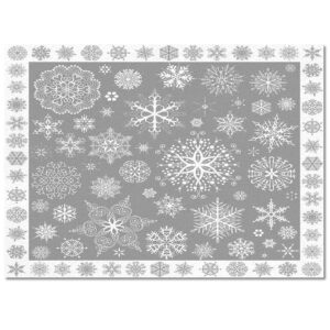 Grey Snowflake Christmas Area Rug for Living Room, Rectangular Indoor Carpet - 2' x 3', Xmas Winter Snowflake Gray Non-Skid Bathroom Mat Kitchen Runner Rugs for Bedroom