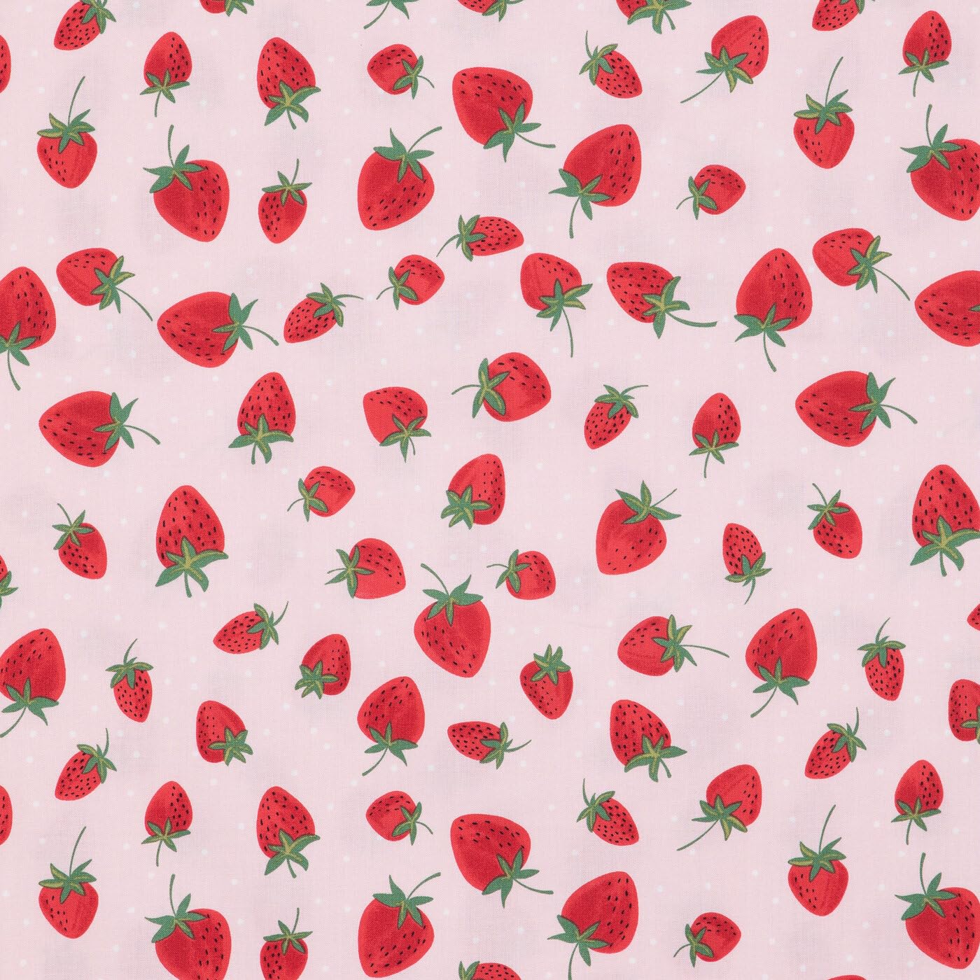 Strawberries & Dots Apparel Fabric (2 Yard) – Printed Sewing Fabric by The Yard – Lightweight Precut Fabric for Sewing Clothes, Homeware, & Other Accessories – DIY Craft Fabric