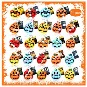 Halloween Party Favors for Kids,24 PCS Halloween Pumpkin Pop Fidget its Toys Keychain,Halloween Toys Treats for Kids,Halloween Goodie Bag Stuffers,Halloween Classroom Prizes