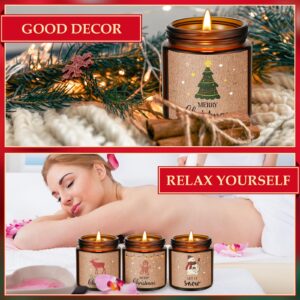 MTLEE 12 Pcs Christmas Candles Jars Scented Candle Christmas Gifts for Women Christmas Tree Aromatherapy Candles for Home Xmas Brithday Gifts Yoga (Cute Style)