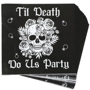 geyoga 50 pcs til death do us party napkins gothic bachelorette bridal shower party supplies napkins halloween bachelorette wedding engagement supplies til death do us party bachelorette supplies