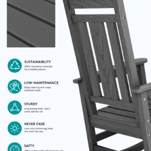 SERWALL Outdoor Rocking Chair Gray