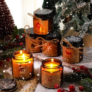 MTLEE 12 Pcs Christmas Candles Jars Scented Candle Christmas Gifts for Women Christmas Tree Aromatherapy Candles for Home Xmas Brithday Gifts Yoga (Cute Style)