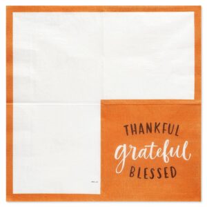 American Greetings 50-Count 6.5 in. x 6.5 in. Lunch Napkins, Thankful Thanksgiving Party Supplies