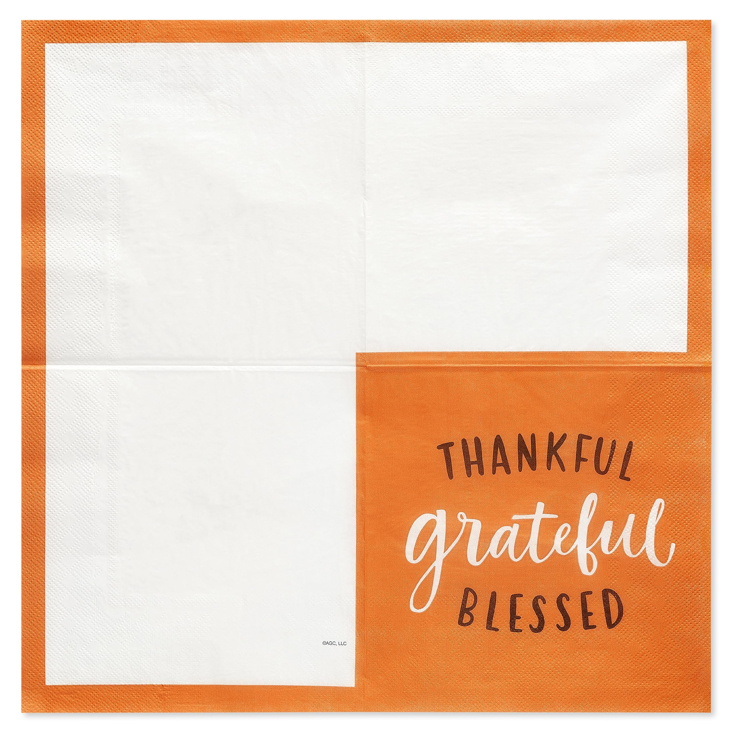 American Greetings 50-Count 6.5 in. x 6.5 in. Lunch Napkins, Thankful Thanksgiving Party Supplies