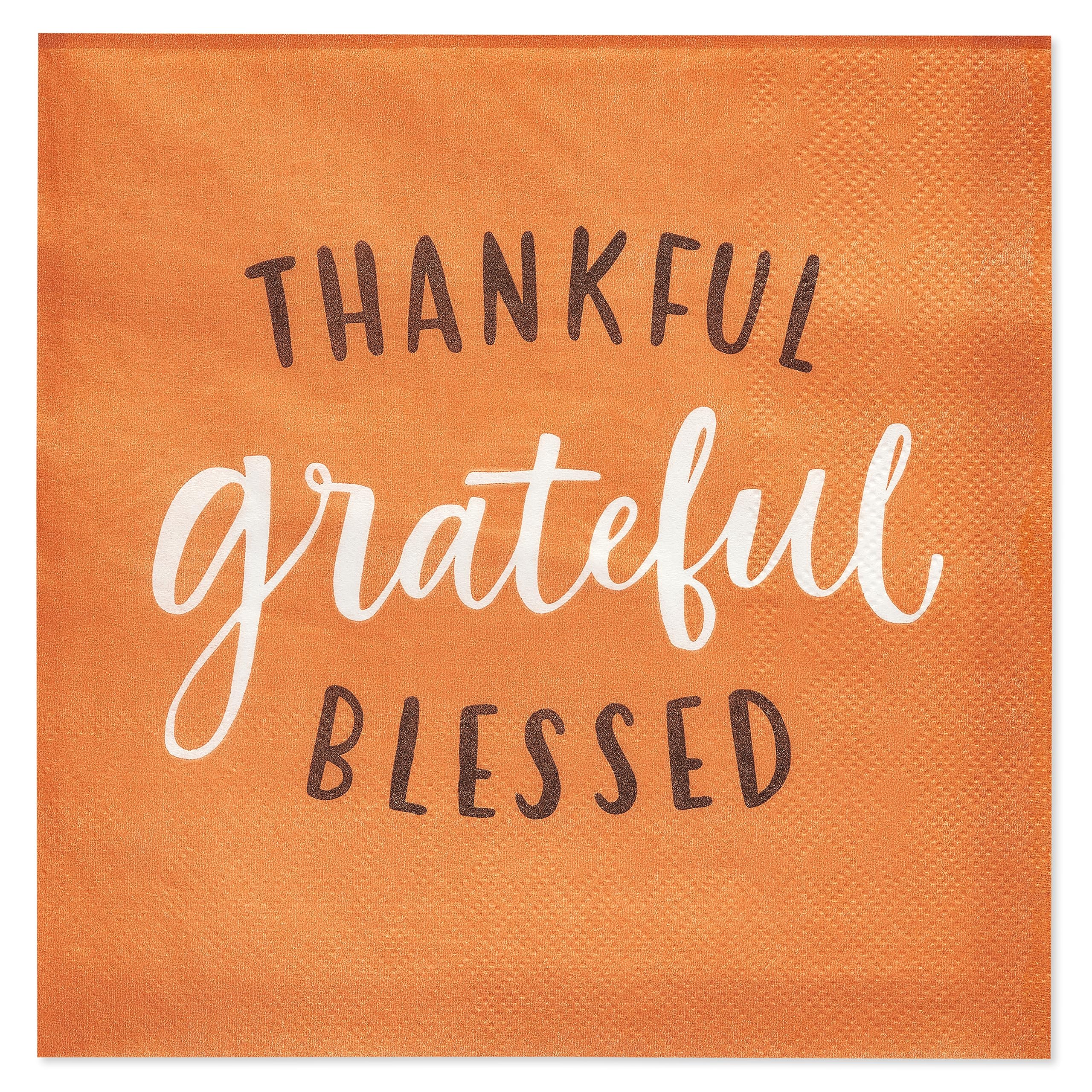 American Greetings 50-Count 6.5 in. x 6.5 in. Lunch Napkins, Thankful Thanksgiving Party Supplies