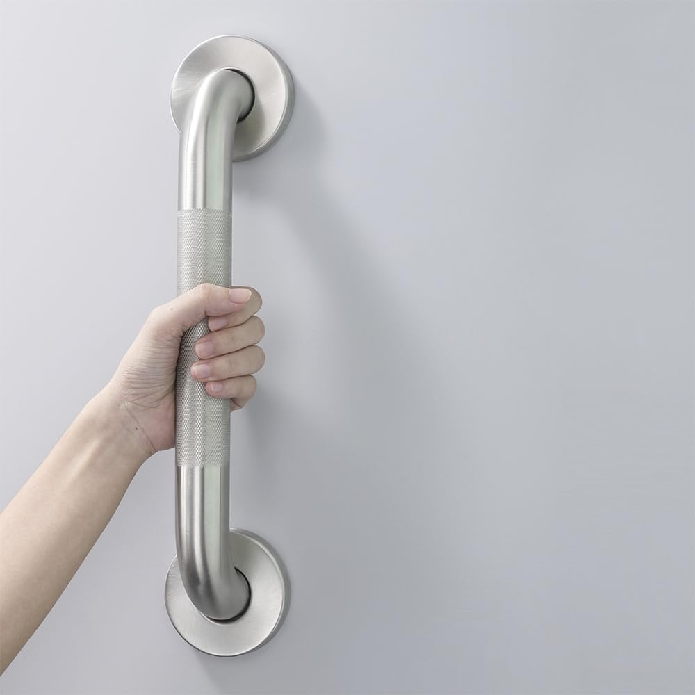 Jakarda Textured Handicap Grab Bar for Shower, Shower Handles for Elderly, Shower Grab Bars for Seniors with Concealed Screws (Brushed Nickel)