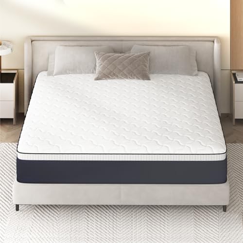 Z-hom Queen Mattress, 10 Inch Upgrade Cooling Memory Foam Mattress in a Box, Sturdy Memory Foam Mattress, Base Foam with Removable Cover, Medium Firm Fiberglass-Free, Grey