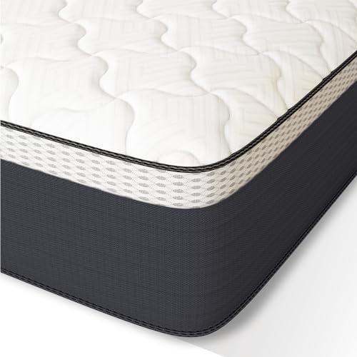 Z-hom Queen Mattress, 10 Inch Upgrade Cooling Memory Foam Mattress in a Box, Sturdy Memory Foam Mattress, Base Foam with Removable Cover, Medium Firm Fiberglass-Free, Grey