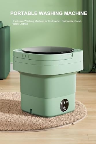 MacLehose Mini Portable Washing Machine,9L, Mini Washer and Dryer Combo, Foldable,Portable Washer Machine for Baby Clothes, Underwear or Socks,Small Clothes, Camping&Travel Laundry,Mini Washer