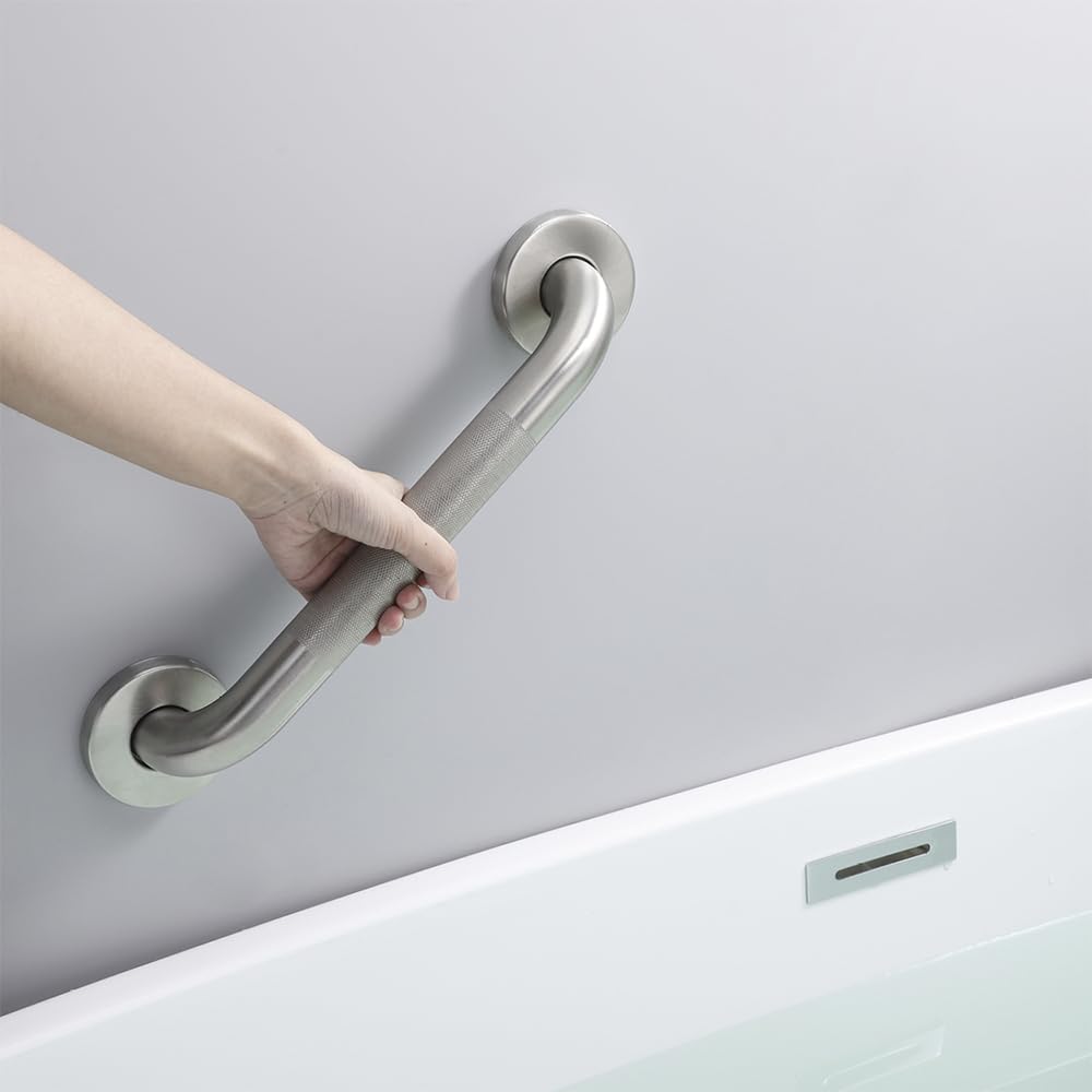 Jakarda Textured Handicap Grab Bar for Shower, Shower Handles for Elderly, Shower Grab Bars for Seniors with Concealed Screws (Brushed Nickel)