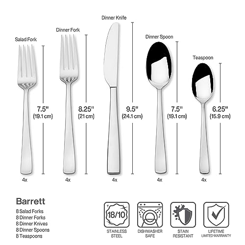 Mikasa Barrett 18.10 45 Piece Stainless Steel Cutlery Set, Service For 8