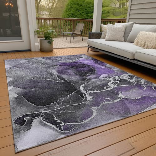 Addison Rugs Chantille ACN503 Purple 8' x 10 Indoor Outdoor Area Rug, Stain Resistant, Machine Washable, Non Shedding, Bedroom, Living Room, Dining Room, Kitchen Rug