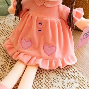 SMY LINUUE Cute Princess Plush Toy Stuffed Plush Doll Soft Throw Pillow 17.5 Inch,Gift Girl Cute Plush Birthday Gift Party Cartoon Plush Toy Decoration for Kids and Girls (Pink)