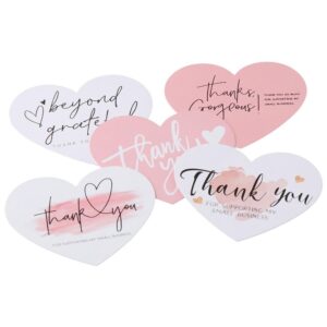 dohobby 150PCS Thank You for Your Support Business Cards Greeting Cards Heart Shaped Thanks Cards For Online Retails Gift