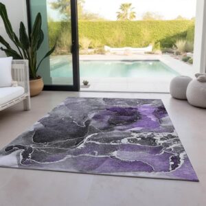 Addison Rugs Chantille ACN503 Purple 8' x 10 Indoor Outdoor Area Rug, Stain Resistant, Machine Washable, Non Shedding, Bedroom, Living Room, Dining Room, Kitchen Rug