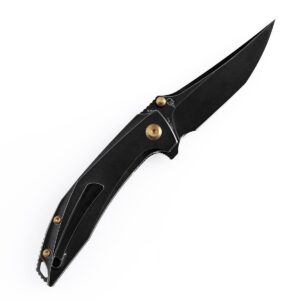 KANSEPT Baku Pocket Folding Knives for Men EDC Camping Folding Knife 3.2'' CPM-S35VN Material Women Folding Knives with Titanium Copper Carbon Fiber Handle Everyday Carry K1056A1